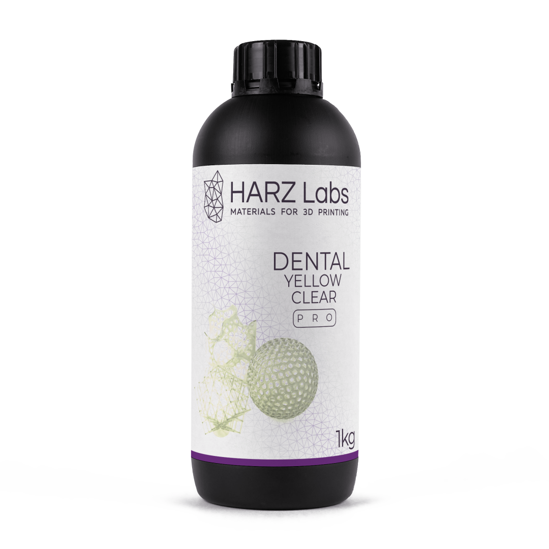 картинка HARZ Labs Dental Yellow Clear PRO – Фотополимер для настольных LCD/DLP от магазина Udentis.ru