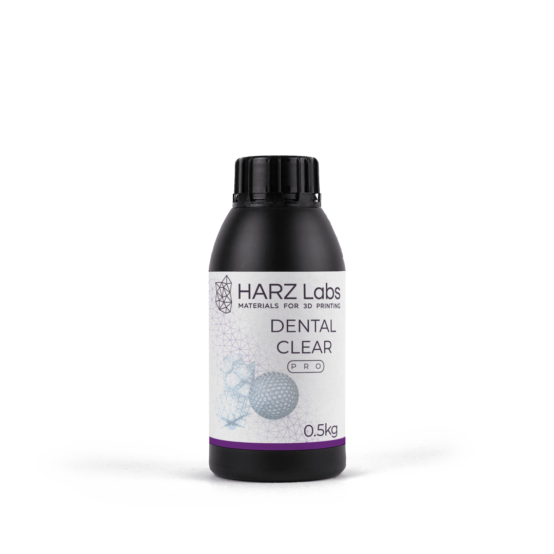 картинка HARZ Labs Dental Clear PRO – Фотополимер для настольных LCD/DLP, 0,5 кг от магазина Udentis.ru