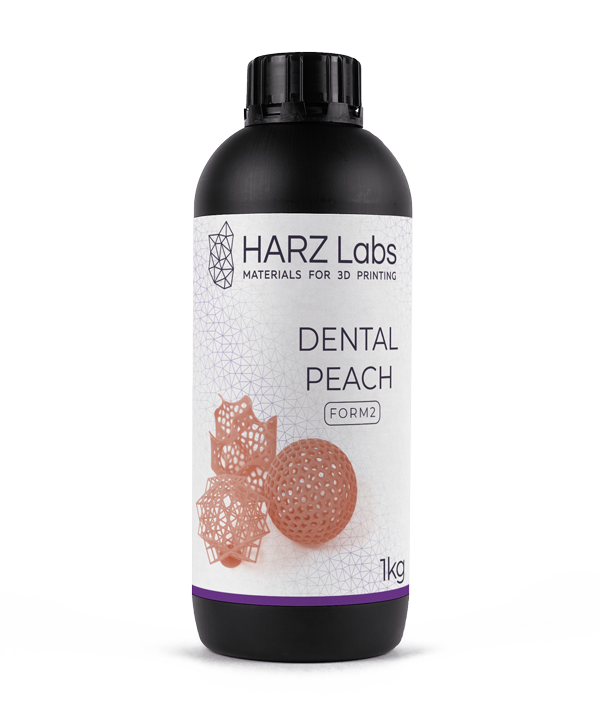 картинка HARZ Labs Form2 Dental Peach – Фотополимер для настольных SLA от магазина Udentis.ru