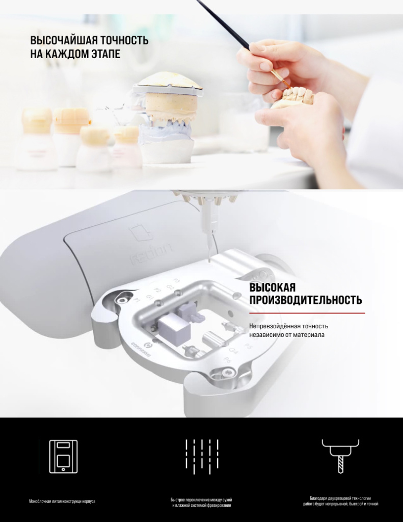 Redon Hybrid Dry Soft – стоматологический 5-осевой фрезерный станок