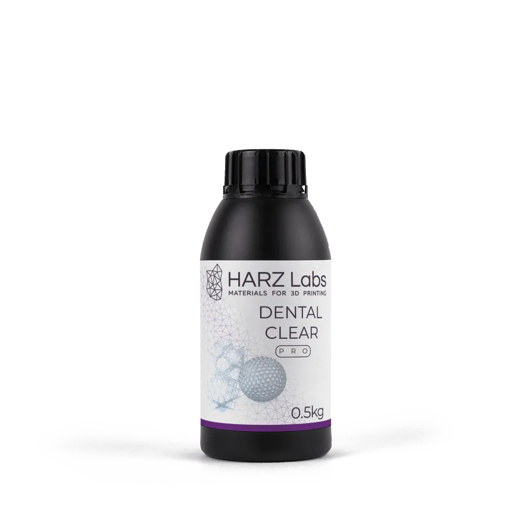 картинка HARZ Labs Dental Clear PRO – Фотополимер для настольных LCD/DLP, 0,5 кг от магазина Udentis.ru