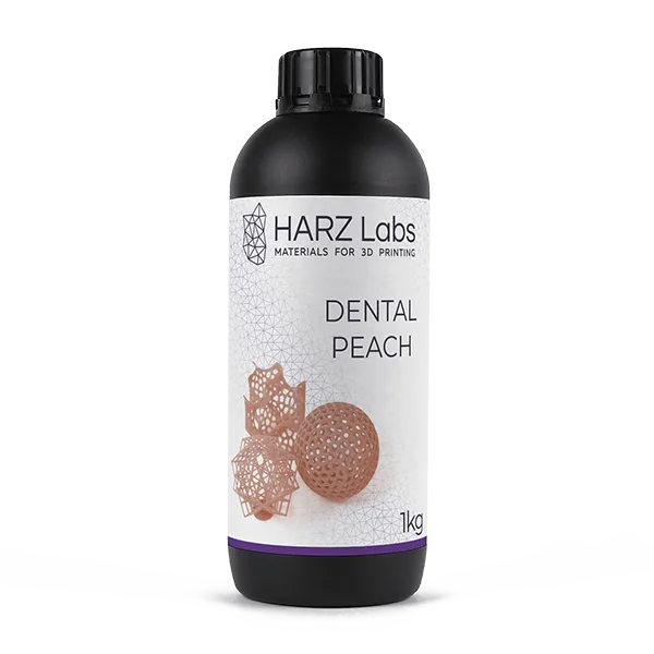 картинка HARZ Labs Dental Peach – Фотополимер для настольных LCD/DLP, 0,5кг от магазина Udentis.ru